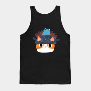 Turkey Hat Cat Tank Top